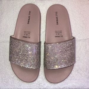 Call It Spring Pink Sparkly Slides